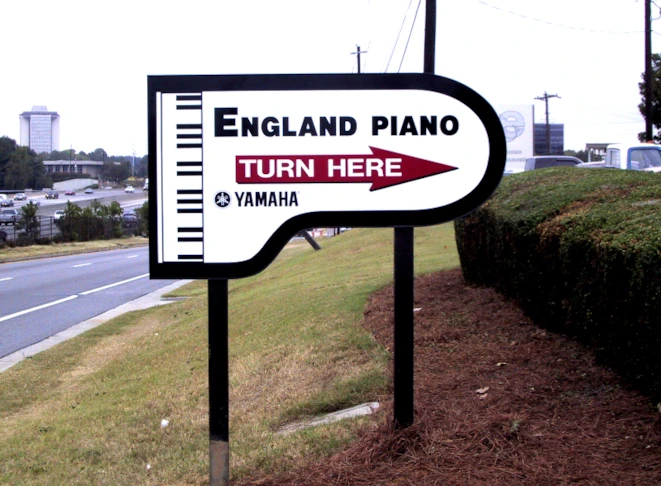 Custom Shaped Routed Aluminum Post & Panel Directional Sign