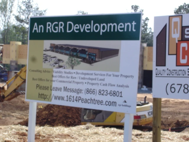Painted Wood Posts with Full Graphic Post and Panel Site Sign