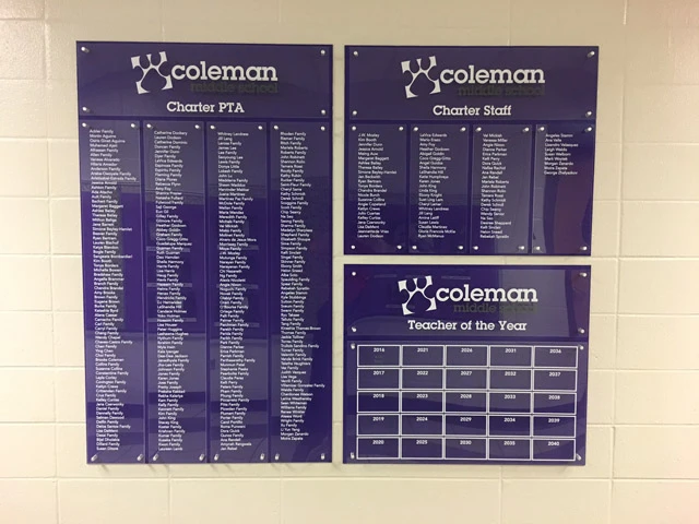 Clear Acrylic with Vinyl Names