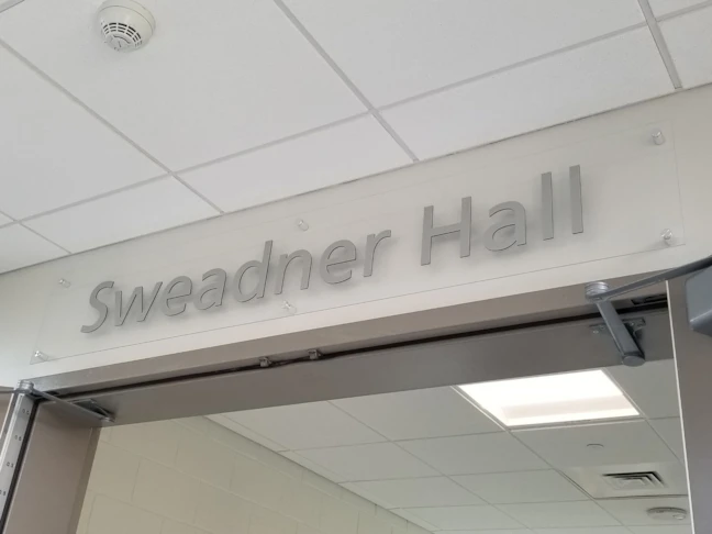 Frederick Community College Acrylic Breezeway Sign with Dimensional Lettering & Standoffs