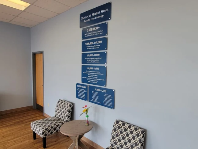 Closed Campaign Donor Wall with Engraved Panels & Standoffs
