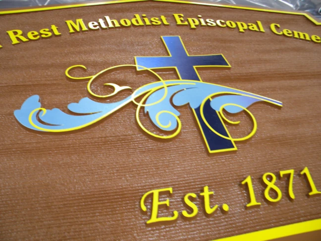 Sandblasted HDU Cemetary Sign