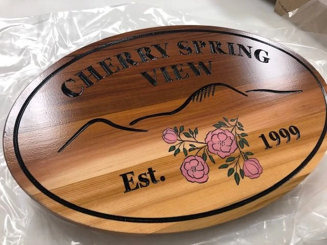 V-Groove Routed Cedar Sign