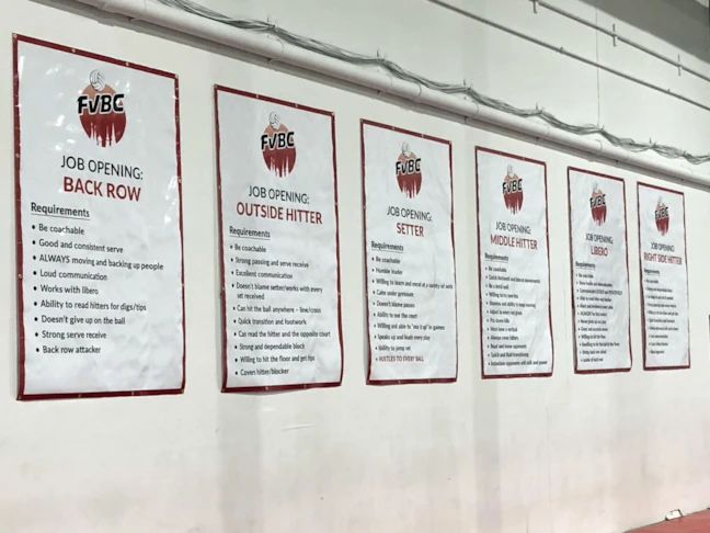 Indoor Volleyball Player Position Wall Banners