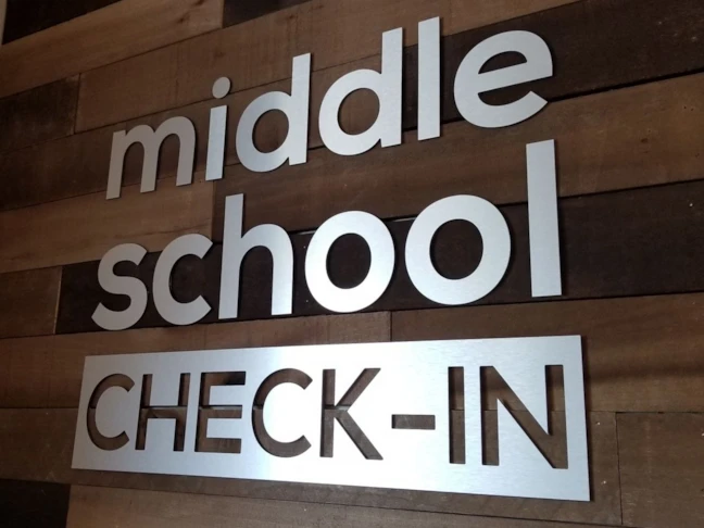 Brushed Silver Lettering at New Life Church