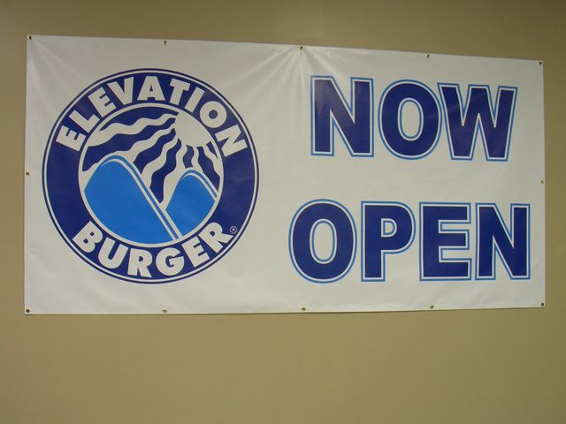 Now Open Banner for Elevation Burger