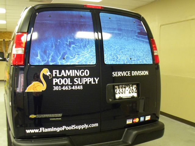 Full Color Van Graphics for Flamingo Pool Supply