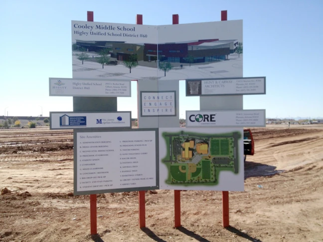 Custom Post & Panel Sign Cooley Middle School